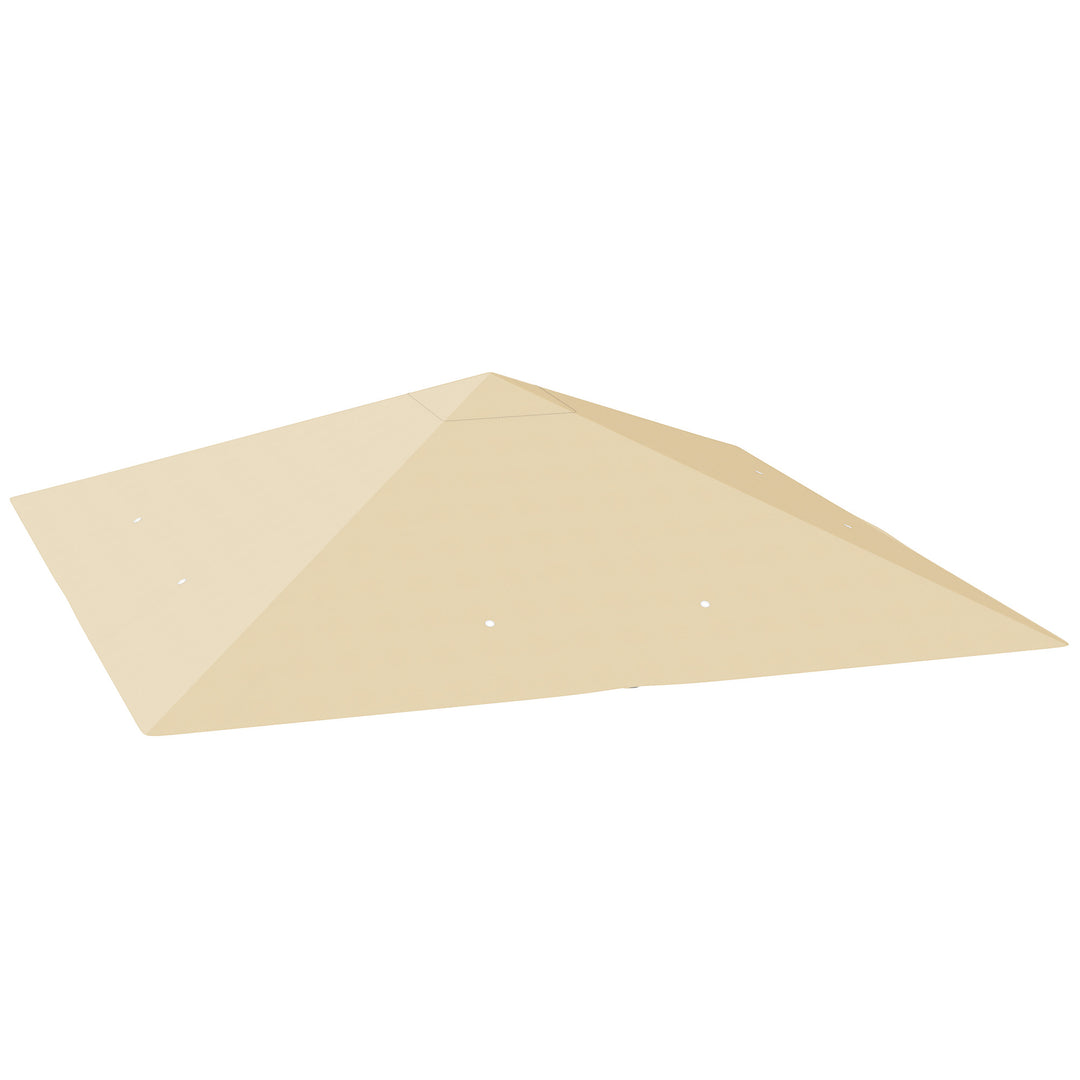 3 x 3(m) Gazebo Canopy Replacement Cover, Garden Gazebo Roof Replacement with Drain Holes, Water Resistant PVC Coating, 370g/㎡, UPF30+, TOP COVER ONLY, Beige