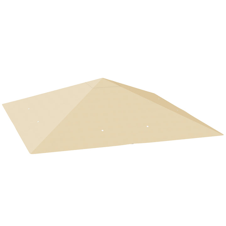 3 x 3(m) Gazebo Canopy Replacement Cover, Garden Gazebo Roof Replacement with Drain Holes, Water Resistant PVC Coating, 370g/㎡, UPF30+, TOP COVER ONLY, Beige