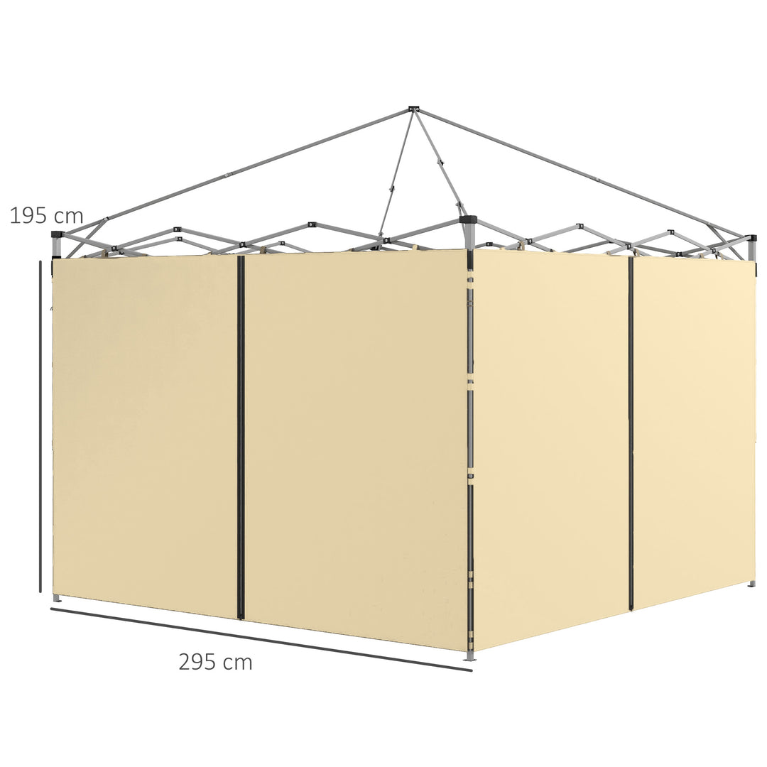 Set of Two 3 x 3(m) Replacement Zipped Gazebo Walls - Beige