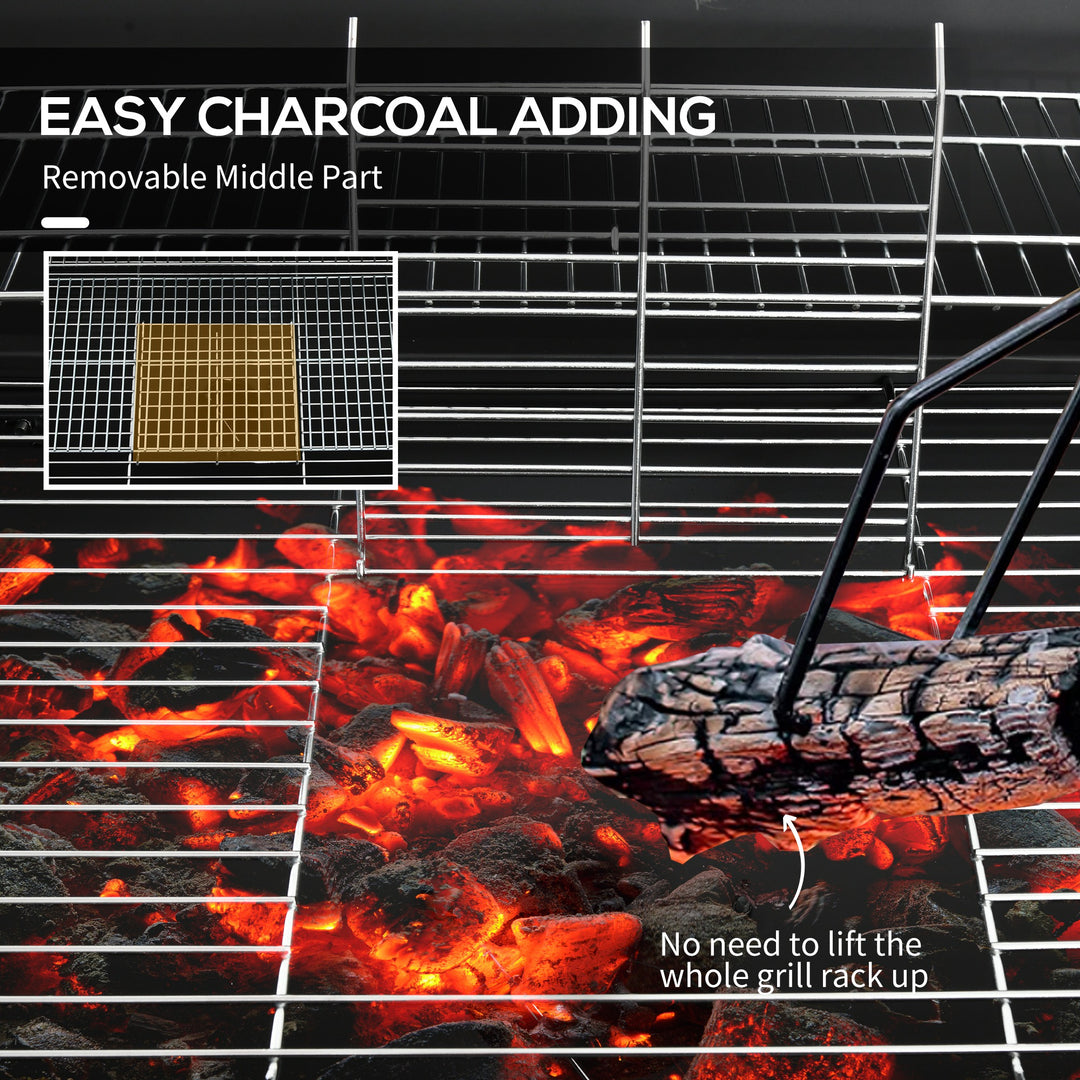 Steel Charcoal BBQ, with Ash Catcher and Warming Rack