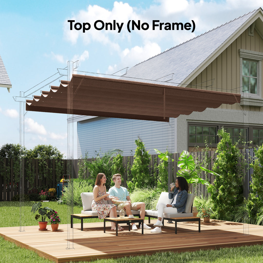 Retractable Pergola Cover, 2.55 x 2.5 m Replacement Canopy Fabric for 