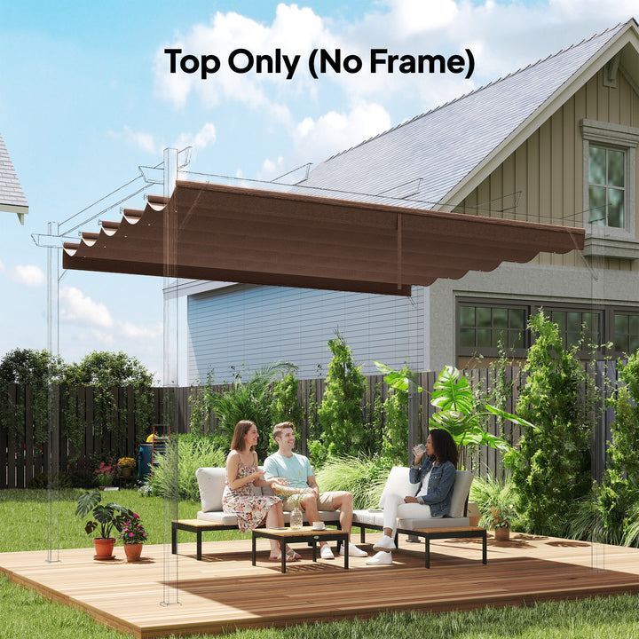 Retractable Pergola Cover, 2.55 x 2.5 m Replacement Canopy Fabric for 