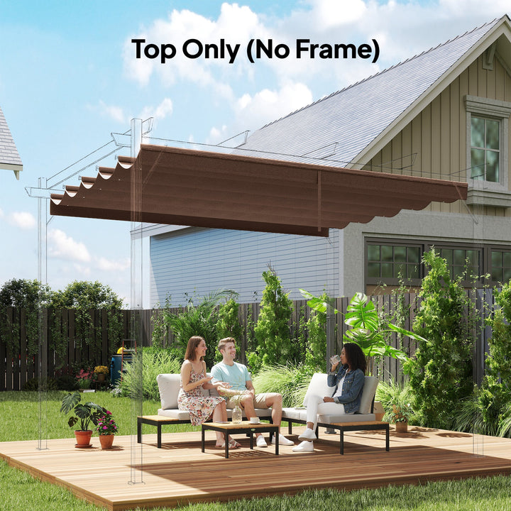 Retractable Pergola Cover, 2.55 x 2.5 m Replacement Canopy Fabric for 3 x 3 m Frame, Roof Top Only