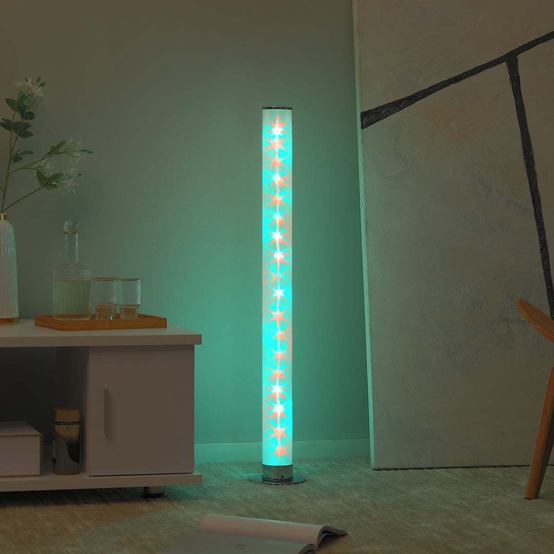 RGB Floor Lamp, Dimmable Corner Lamp with Remote Control & 16 Colours Effects, LED Modern Mood Lighting for Living Room Bedroom Gaming Room, Max Power 5W