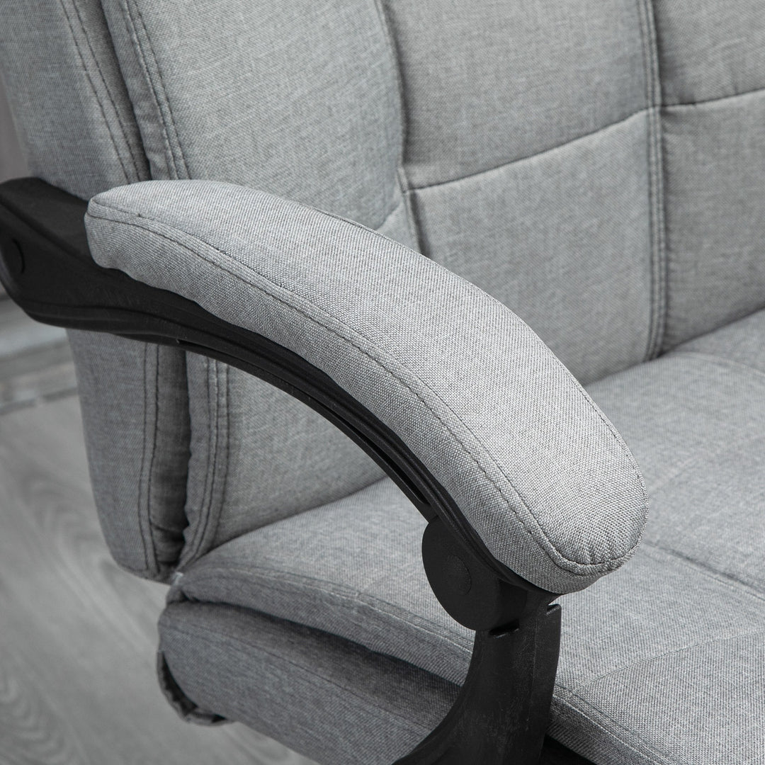 Office Chair with Footrest Ergonomic Office Chair with Armrests Lumber Support and Headrest Light Grey