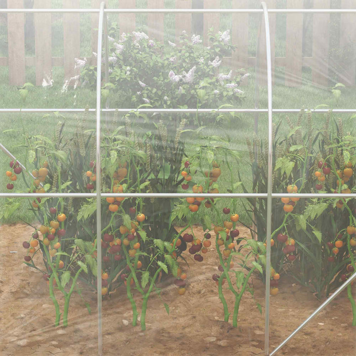 Polytunnel Greenhouse Walk-in Grow House with PE Cover, Door and Galvanised Steel Frame, 3 x 2 x 2m, Clear