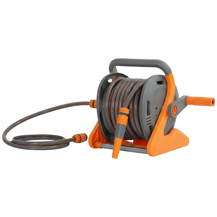 Portable Garden Hose Reel, 20+2 m Wall Mounted Hose Reel with 2 Patter
