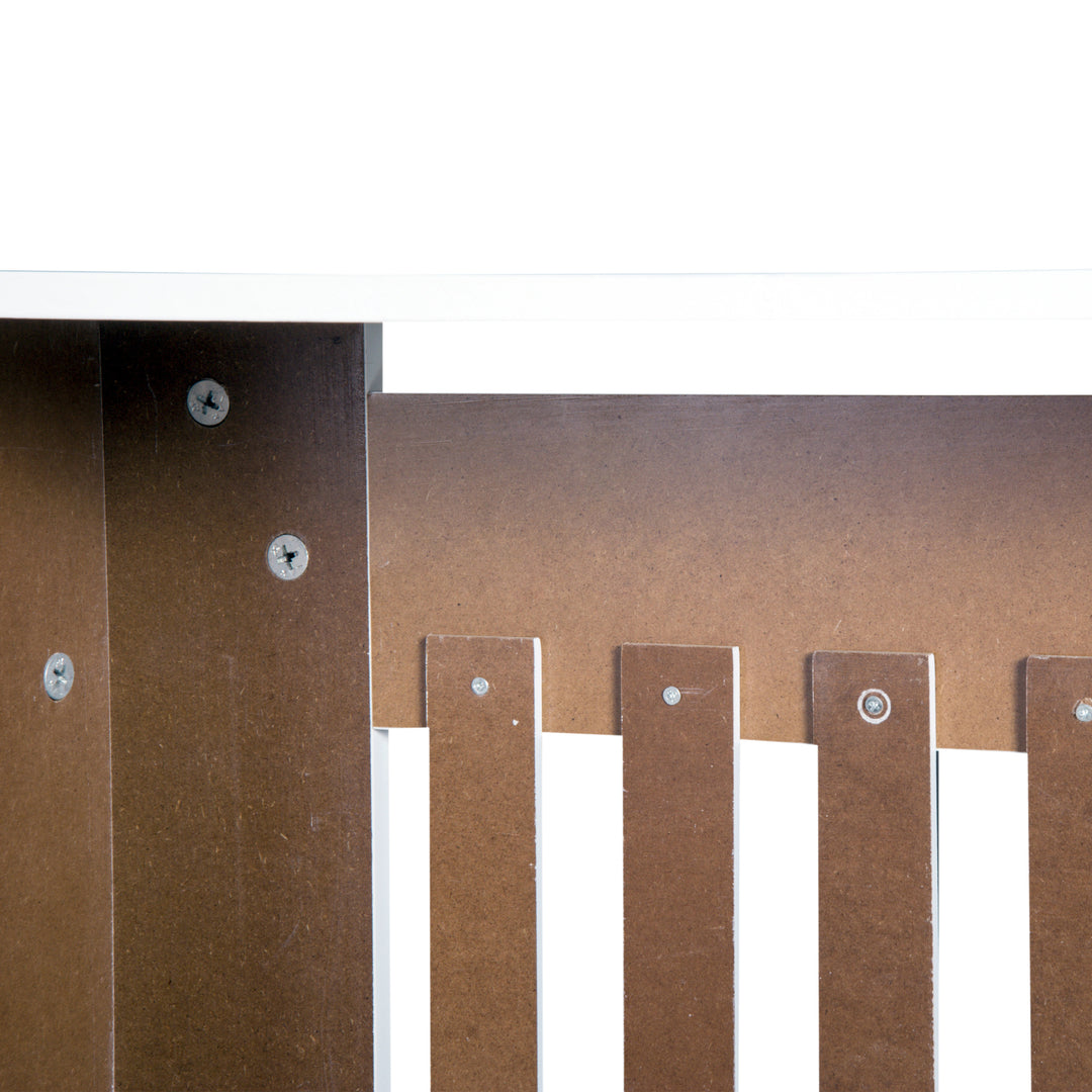 MCL Slatted Radiator Cover Painted Cabinet MDF Lined Grill in White (78L x 19W x 81H cm)