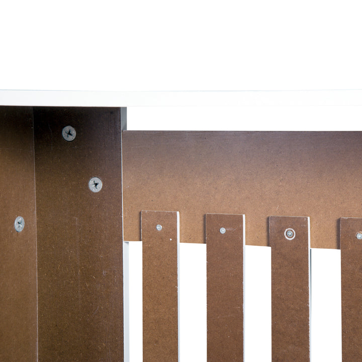 MCL Slatted Radiator Cover Painted Cabinet MDF Lined Grill in White (78L x 19W x 81H cm)