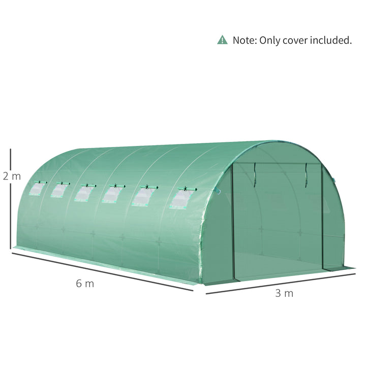 Outsunny 6 x 3 x 2m Greenhouse Replacement Cover ONLY Winter Garden Plant PE Cover for Tunnel Walk