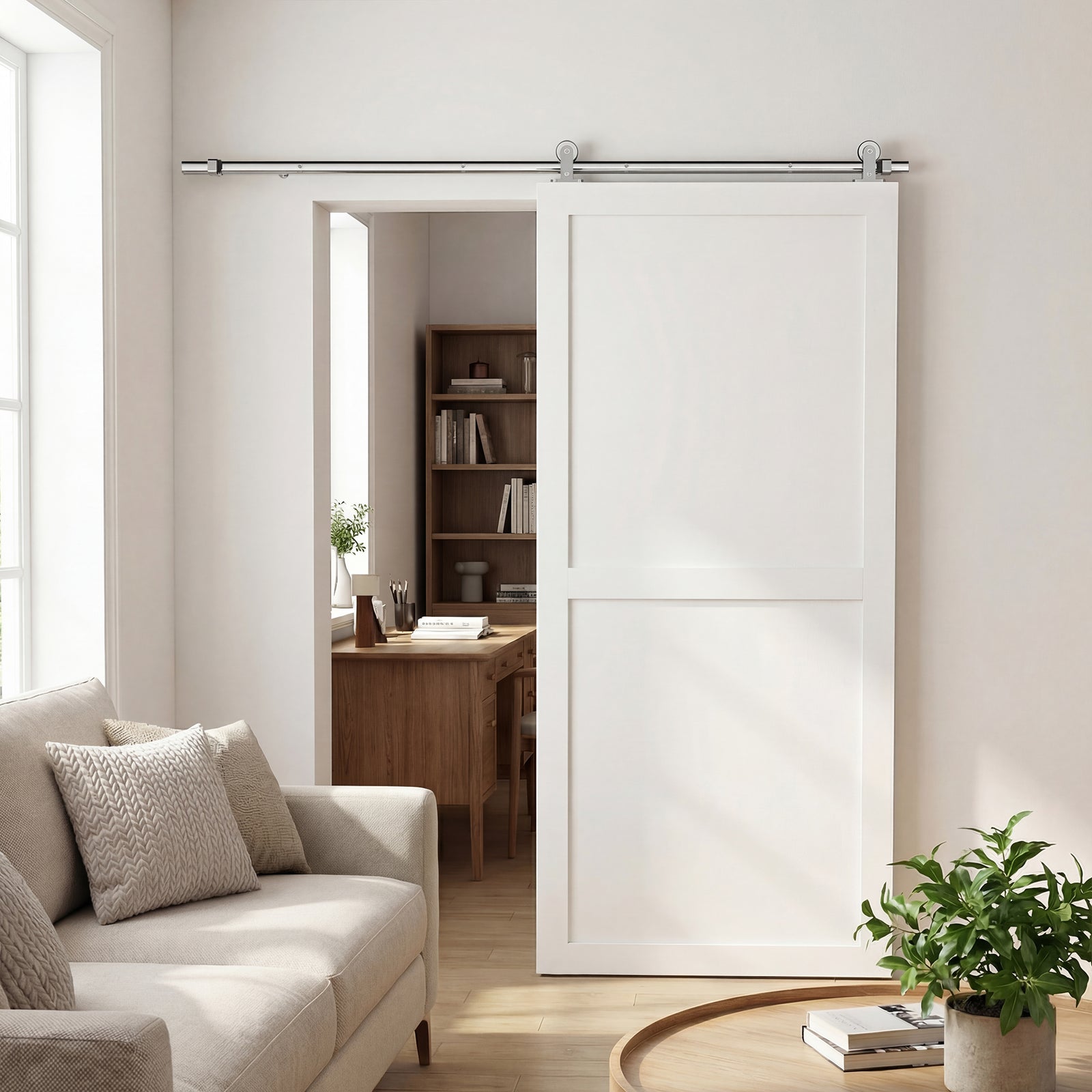 Sliding Door Hardware Kit Smooth Quiet 304 Stainless Steel for 180cm T