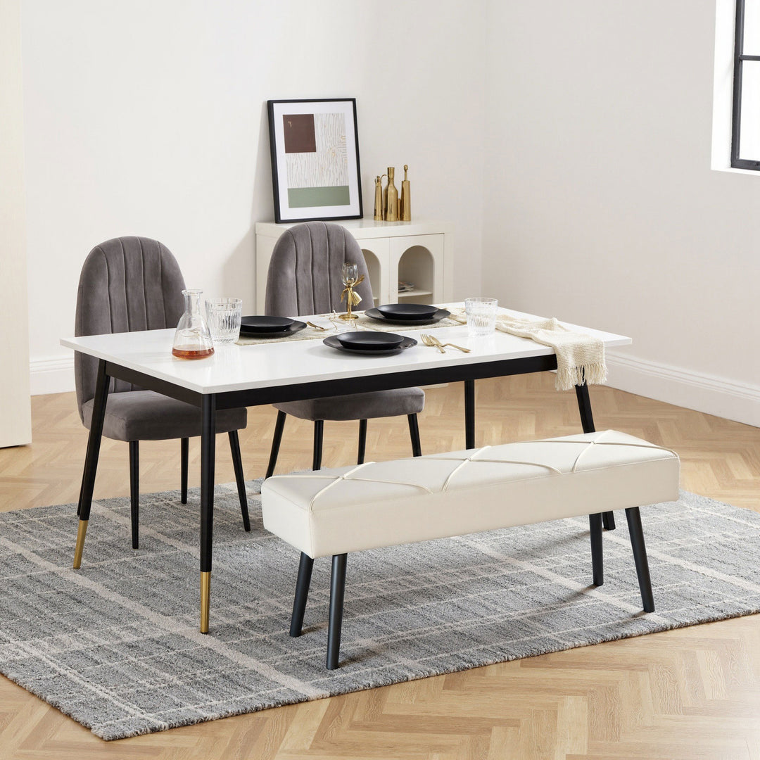 Upholstered Hallway Bench, End of Bed Bench with X-Shape Design and St