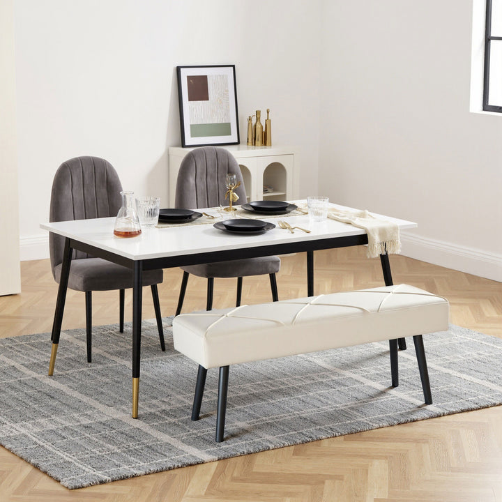 Upholstered Hallway Bench, End of Bed Bench with X-Shape Design and St