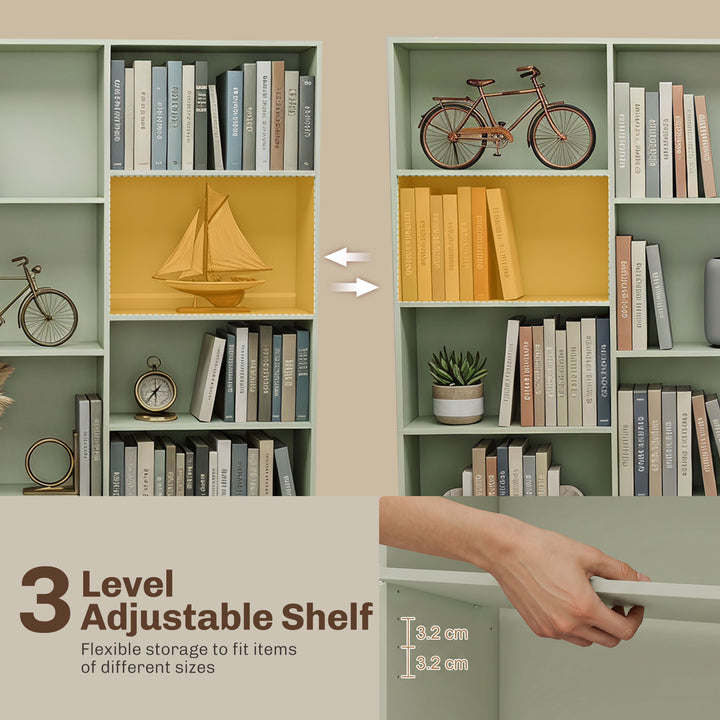 Bookcase with Open Storage, 6-Tier Bookshelf with Anti-Tipping Hardwar