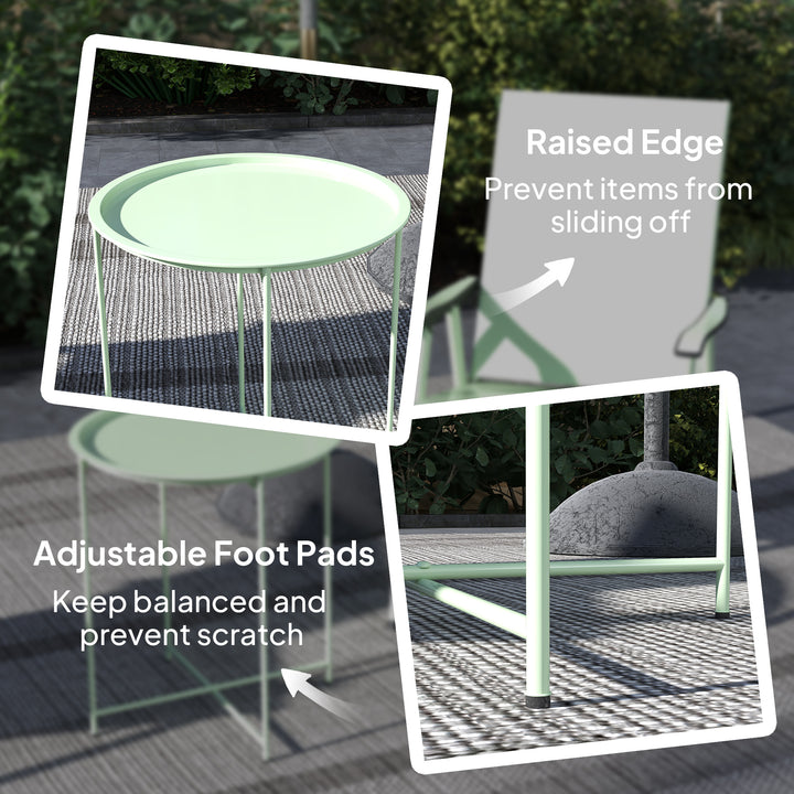 Steel Removable Tray Top Garden Table - Green
