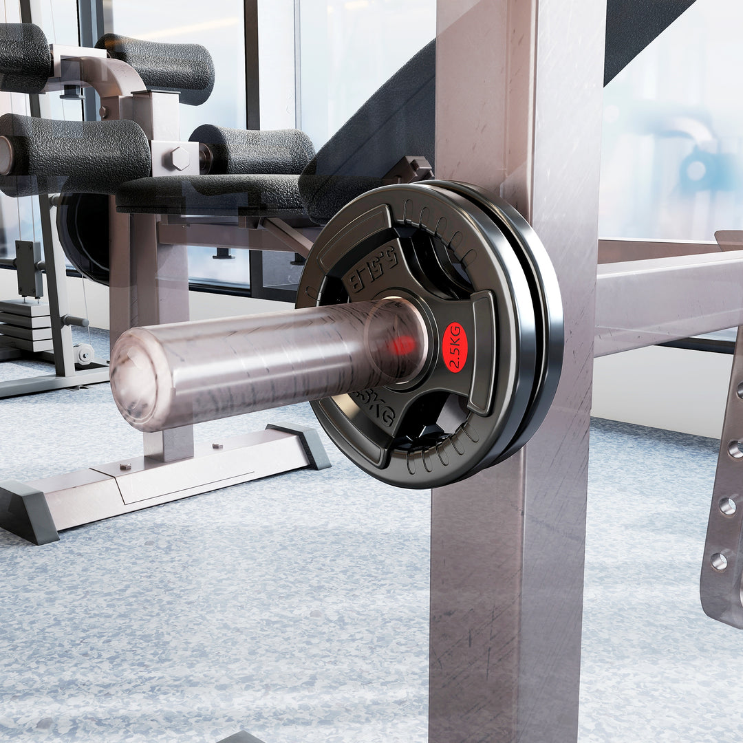 MCL Olympic Weight Plates, 2"/5cm Weight Disc Pair with Tri-Grips, 2 x 2.5kg Dumbbell Plates for Weightlifting and Strength Training Home Gym Fitness Workout, Black