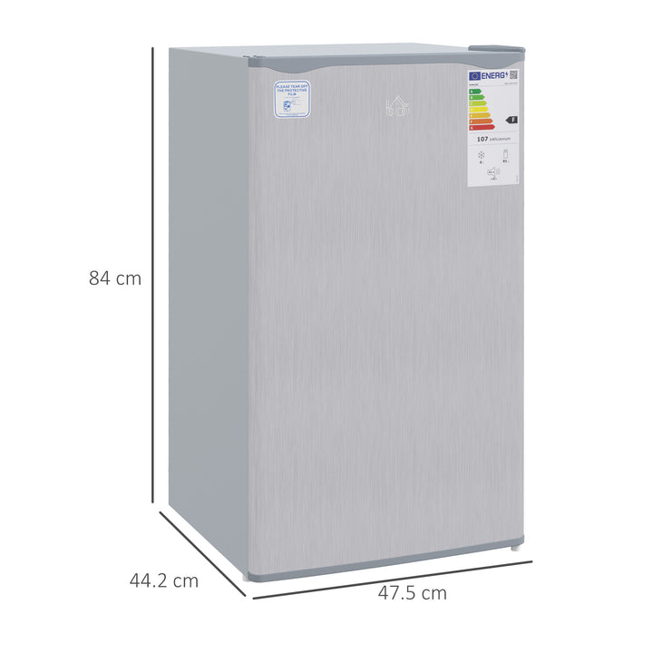 HOMCOM 91 Litre Freestanding Under Counter Fridge Freezer w/ Chiller Box, Reversible Door, Adjustable Thermostat, 47.5cm Wide, Noise Level