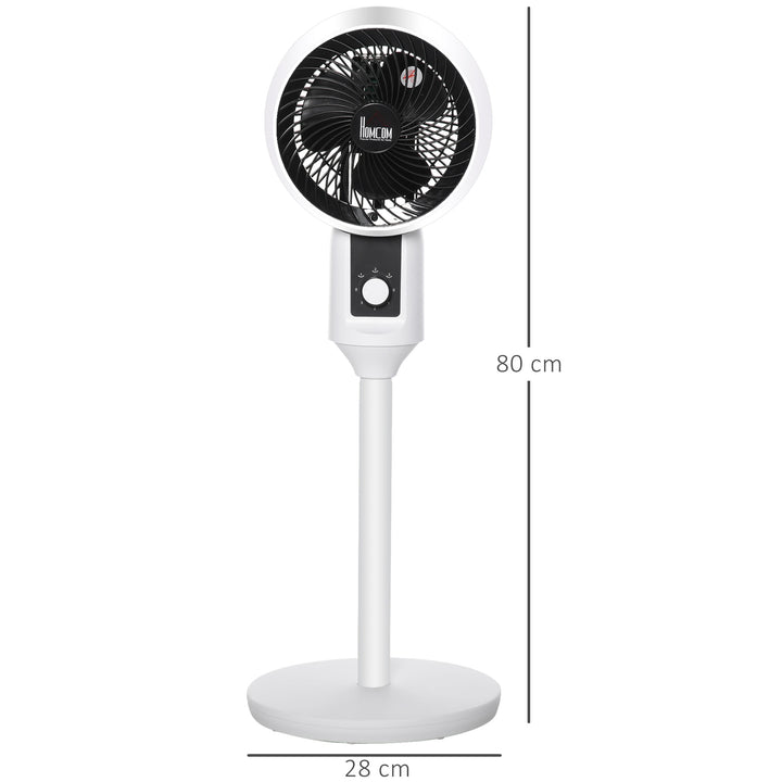 9'' Air Circulator Fan 3 Speed, 70° Oscillation 90° Vertical Tilt, Carry Handle, Pedestal Fan, Pedestal Fan for Living Room, Bedroom, Office, White and Black