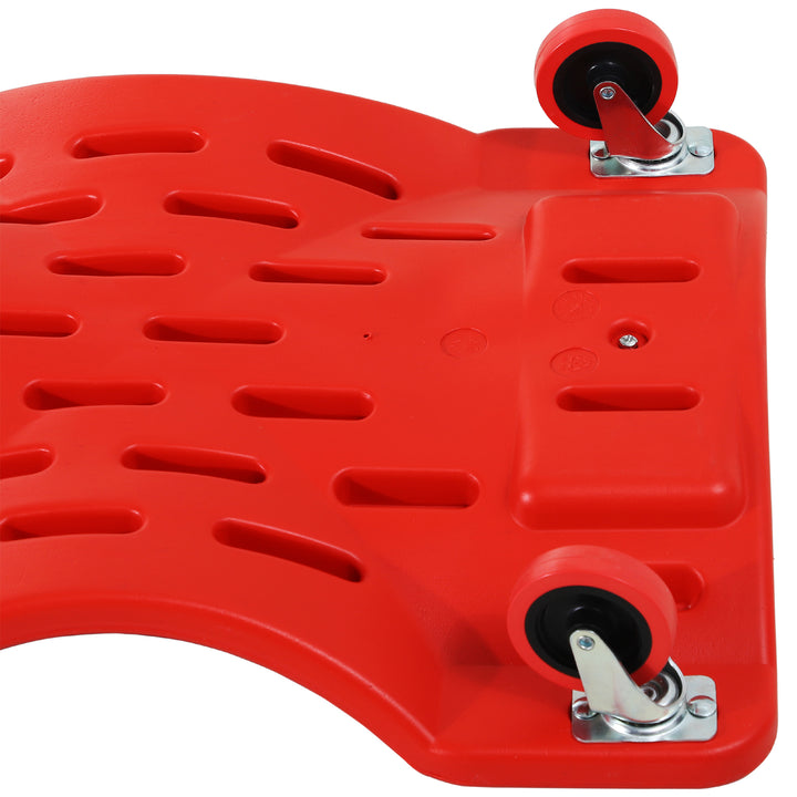 Mechanic Vehicle Creeper, Under-Car Rolling Crawler Board, with Headrest, Wheels, Red