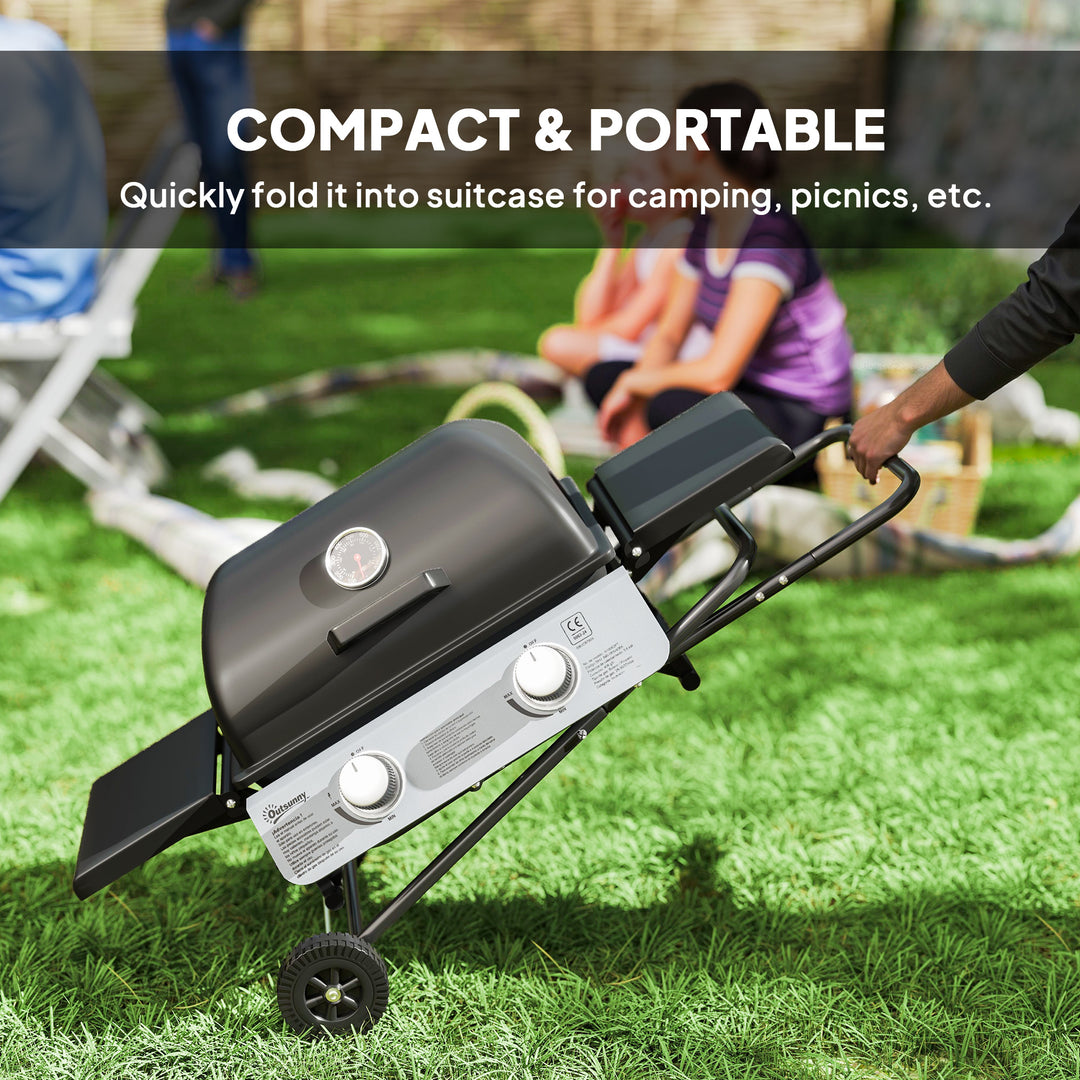 Two-Burner Portable Suitcase BBQ - Black