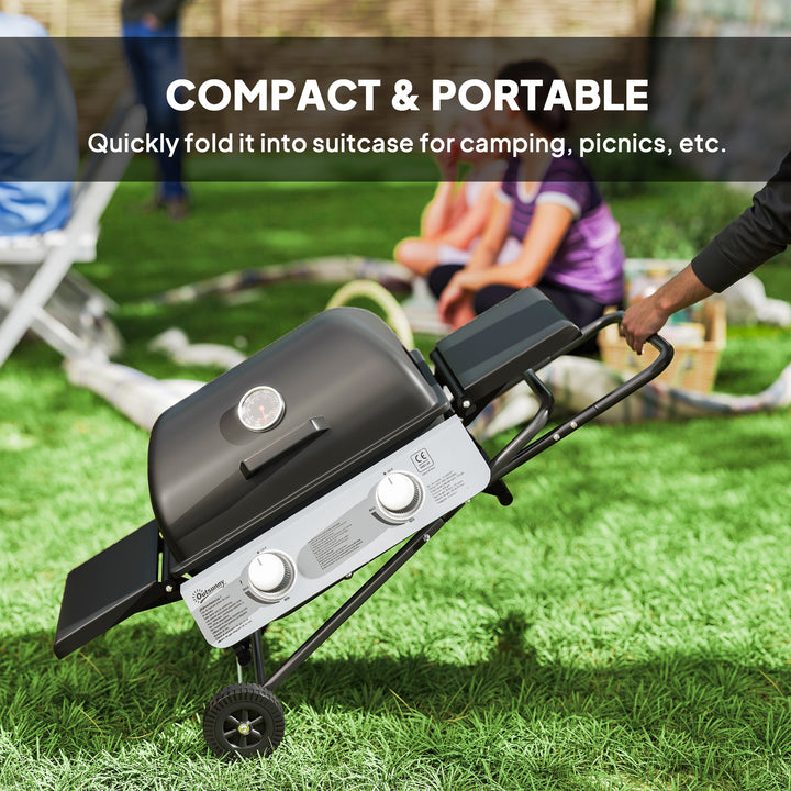 Two-Burner Portable Suitcase BBQ - Black