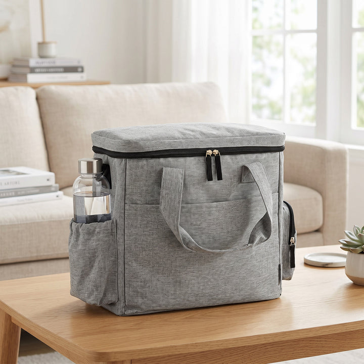Dog Travel Bag, Waterproof Walking Bag with Multiple Pockets, Two Food