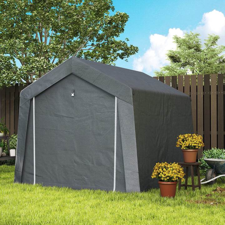 3.6 x 2.1m Portable Outdoor Shed, with Window - Dark Grey