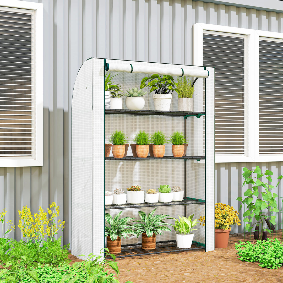 Mini Greenhouse with Reinforced PE Cover, Portable Indoor Outdoor Gree