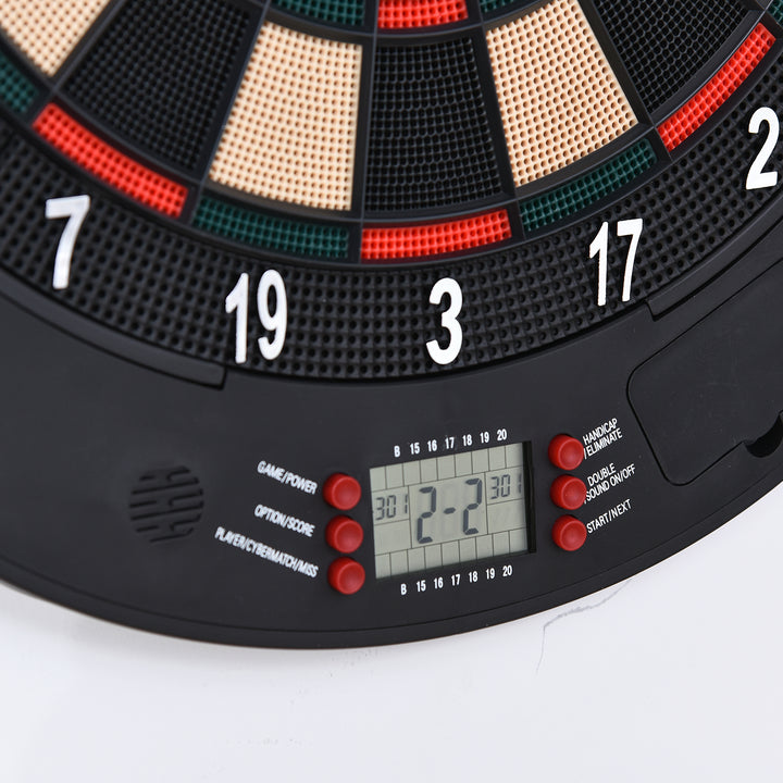Electronic Dartboard Set 26 Games and 185 Variations with 6 Darts and Cabinet to Stroage Multi-Game Option Ready-to-Play