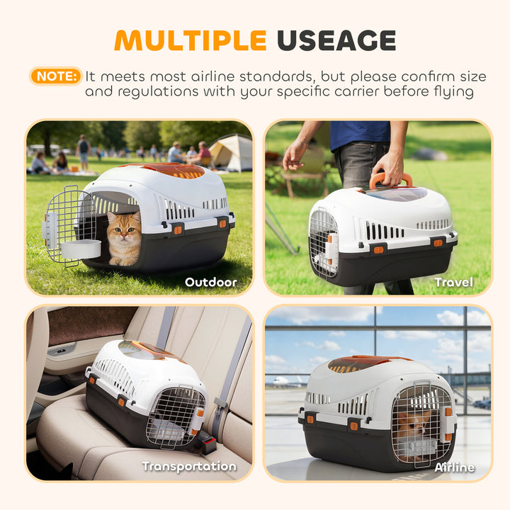 Plastic Pet Carrier Hard Shell Dog Cat Carrier Max 4 KG Steel Door Fee