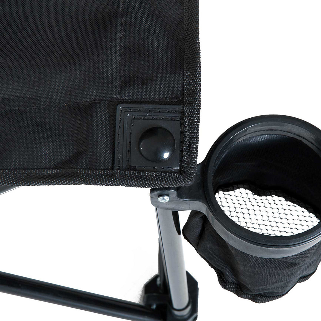 6 Seater Folding Camping Chair with Cup Holder & Carry Bag - Black