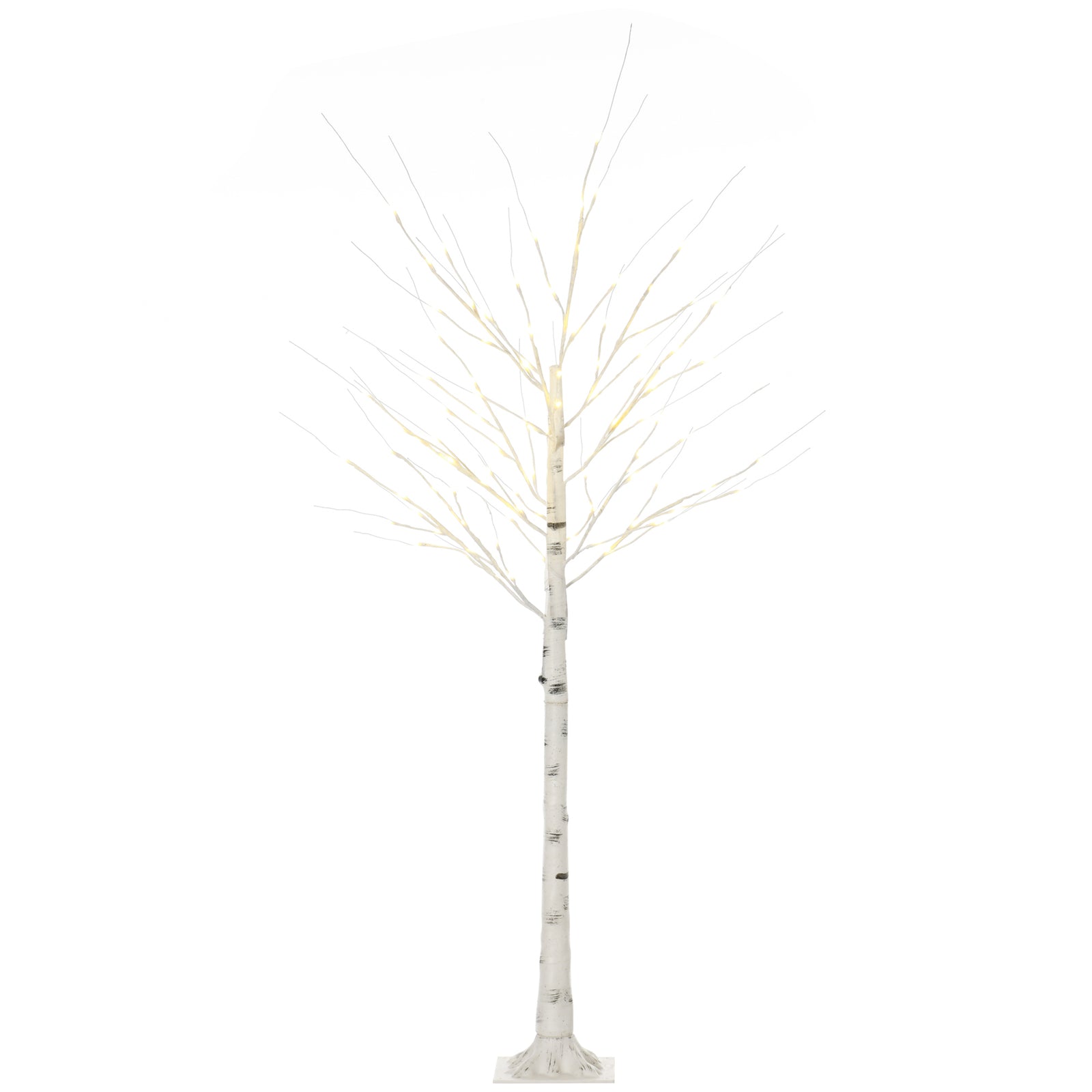 6ft Artificial White Birch Tree Light with Warm White Pre-Lit LED Light for Indoor and Covered Outdoor Use