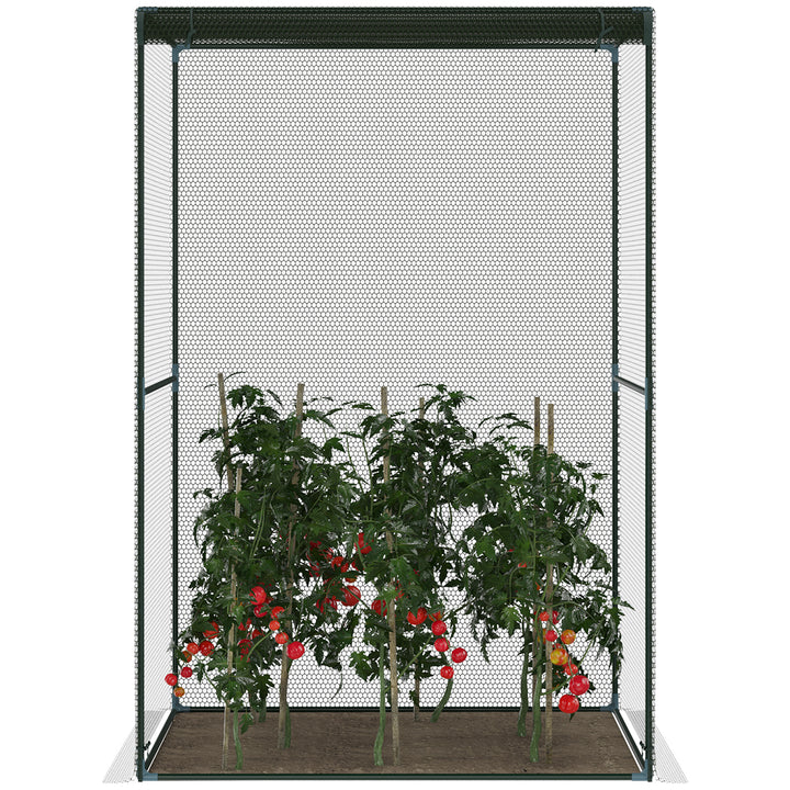 Set of 2 Fruit Cage Bird Netting, Vegetable Plant Protection Tent with Zipped Door, Anti Bird, Insects, Small Animals, 1.2 x 1.2 x 1.8m, Dark Green