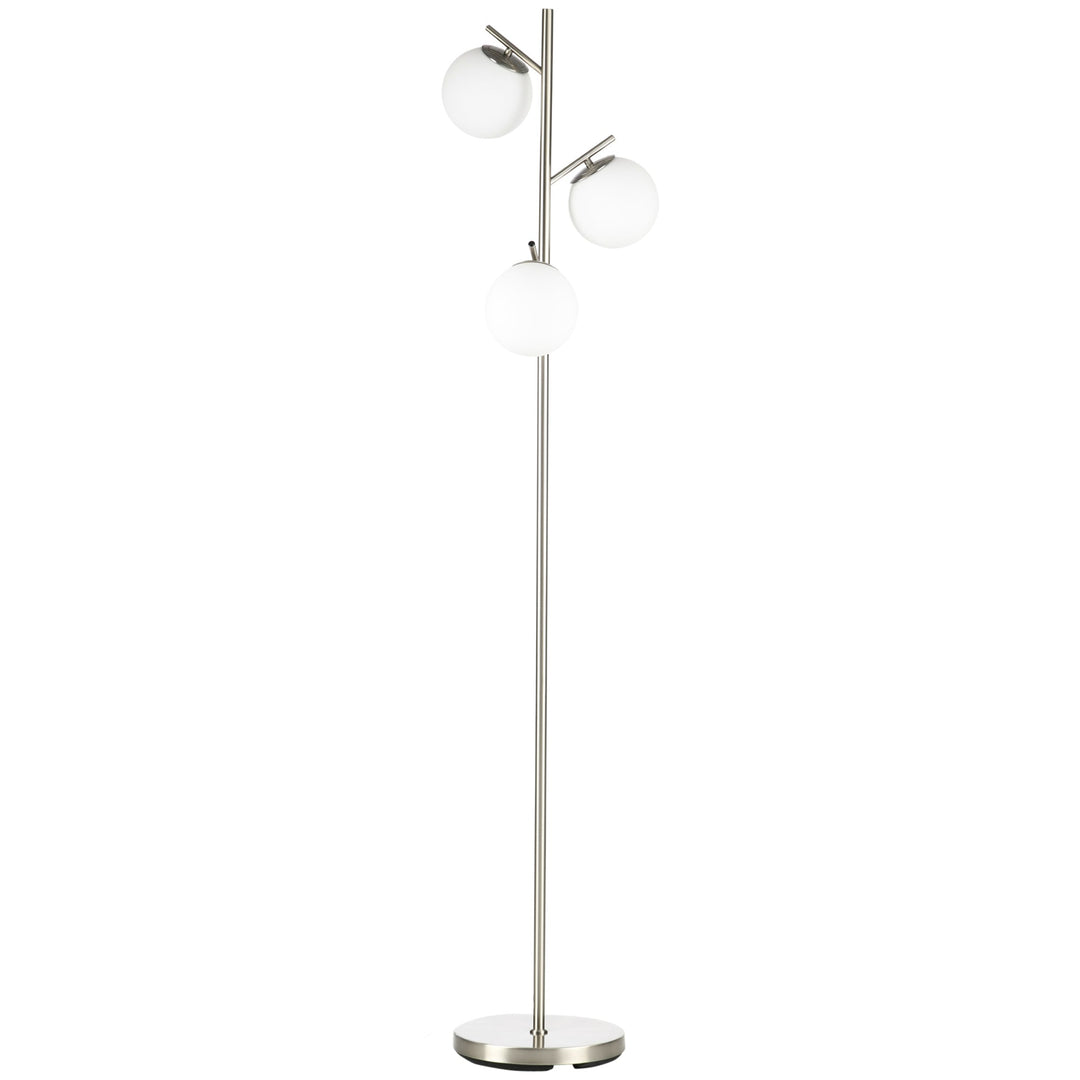 MCL 3-Light Tree Floor Lamps for Living Room, Modern Standing Lamp for Bedroom with Globe Lampshade, Steel Base, Bulb not Included, Tone