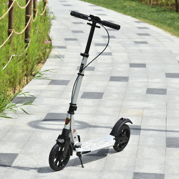 Teen/Adults Aluminium Folding Kick Scooter w/ Shock Mitigation System Silver