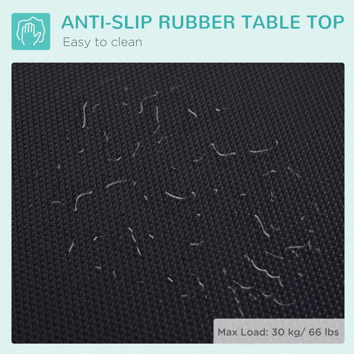 MCL 32" Foldable Dog Grooming Table Pet Drying Beauty Table Adjustable Fixed Arm Rubber Top, Black