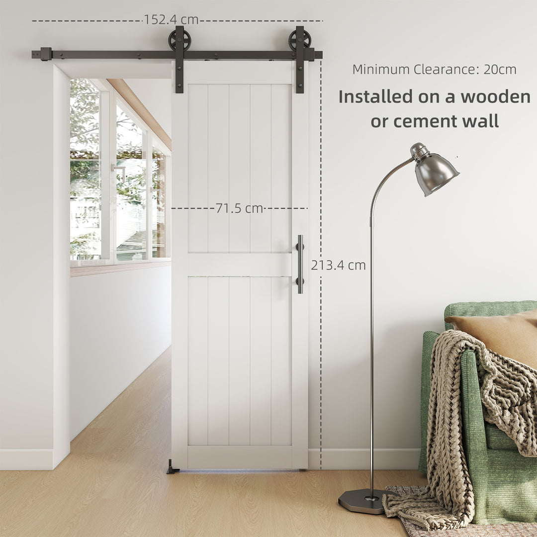 152.4cm Sliding Barn Door Kit, Sliding Door with Track, Hardware, Upgr