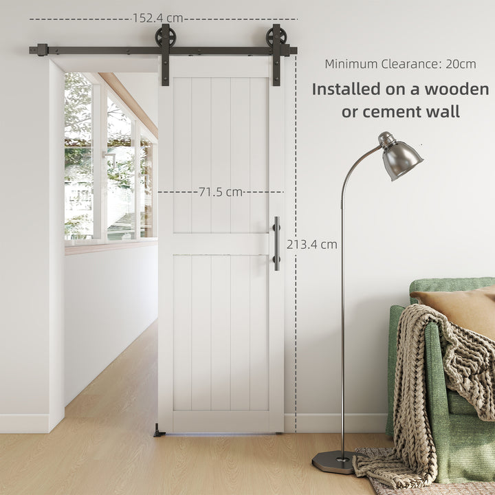 152.4cm Sliding Barn Door Kit, Sliding Door with Track, Hardware, Upgr