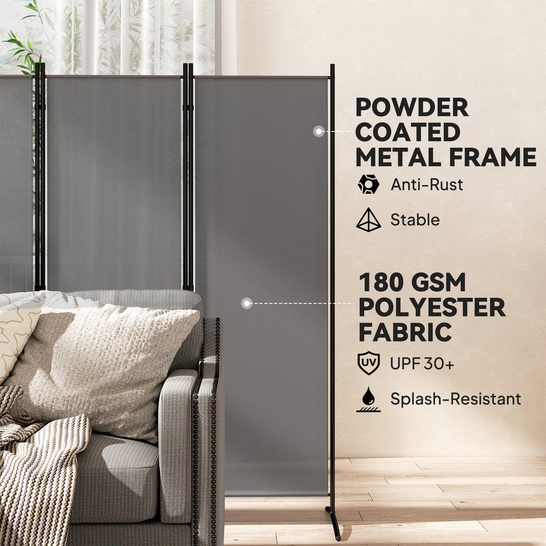 6 Panel Folding Room Divider Foldable Freestanding Garden Privacy Screen, 332 x 172 cm