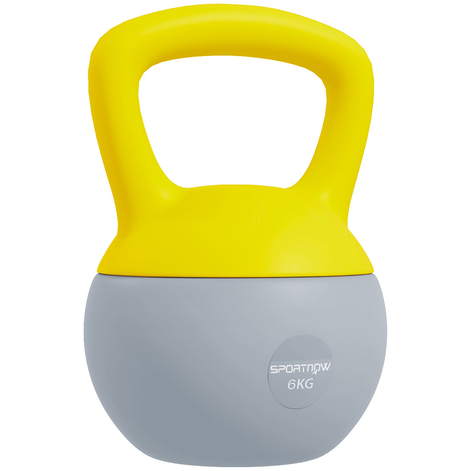 SPORTNOW 6KG Soft Kettlebell, Kettlebell with Non-Slip Handle for Home Gym, Weight Lifting, Strength Training, Yellow/Grey