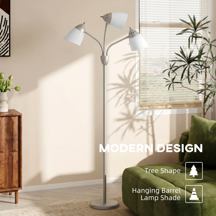 Arc Tree Floor Lamp with 3 Adjustable Rotating Lights, Industrial Stan