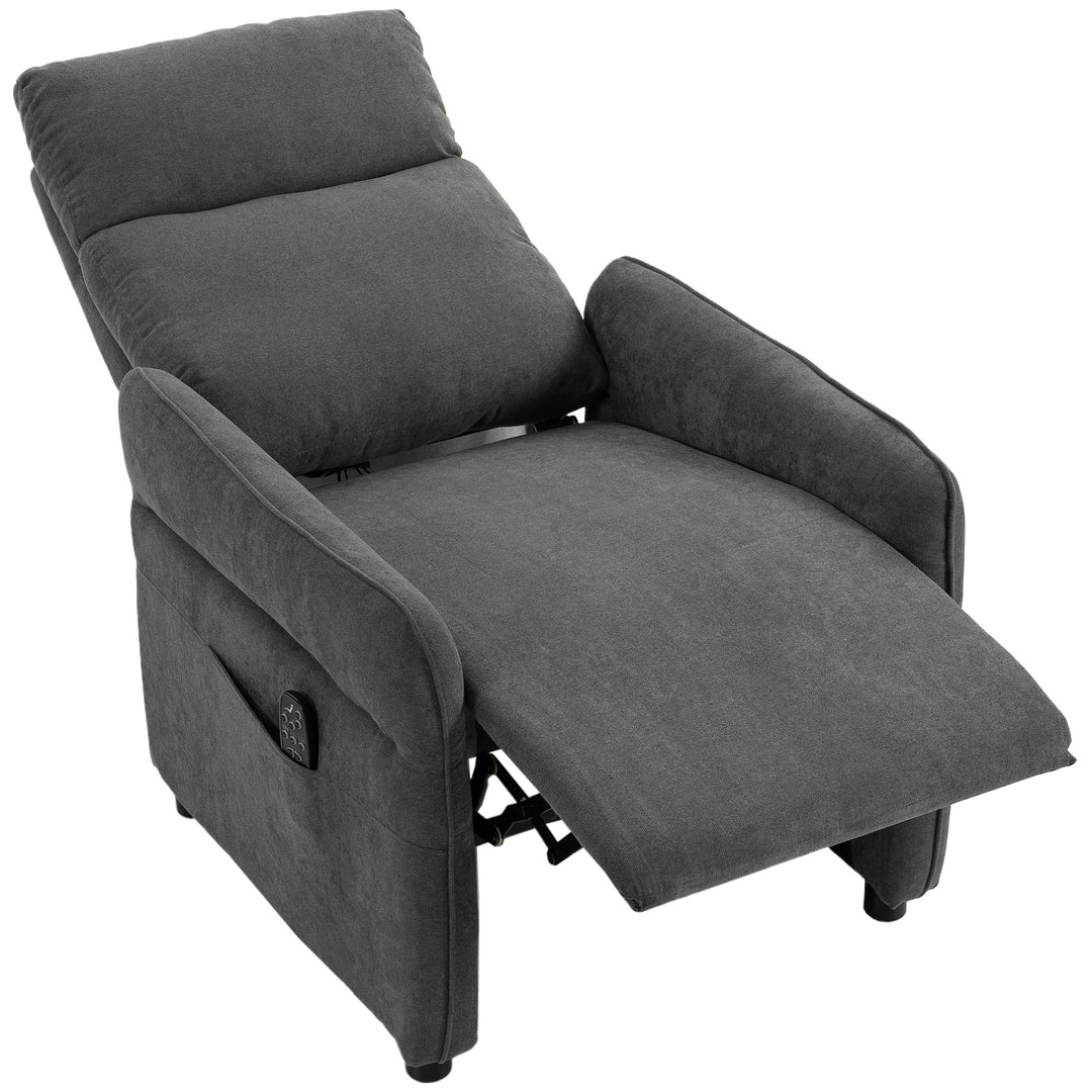 Recliner Armchair, Push Back Recliner Chair with Massage &amp; Heat - Dark Grey