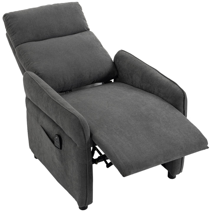 Recliner Armchair, Push Back Recliner Chair with Massage &amp; Heat - Dark Grey