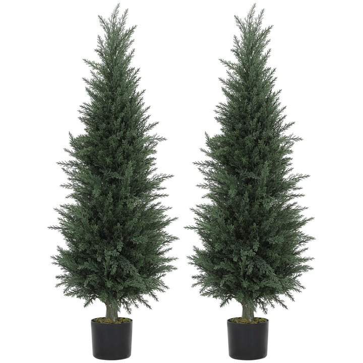 Set of Two Artificial Cypress Trees - Green