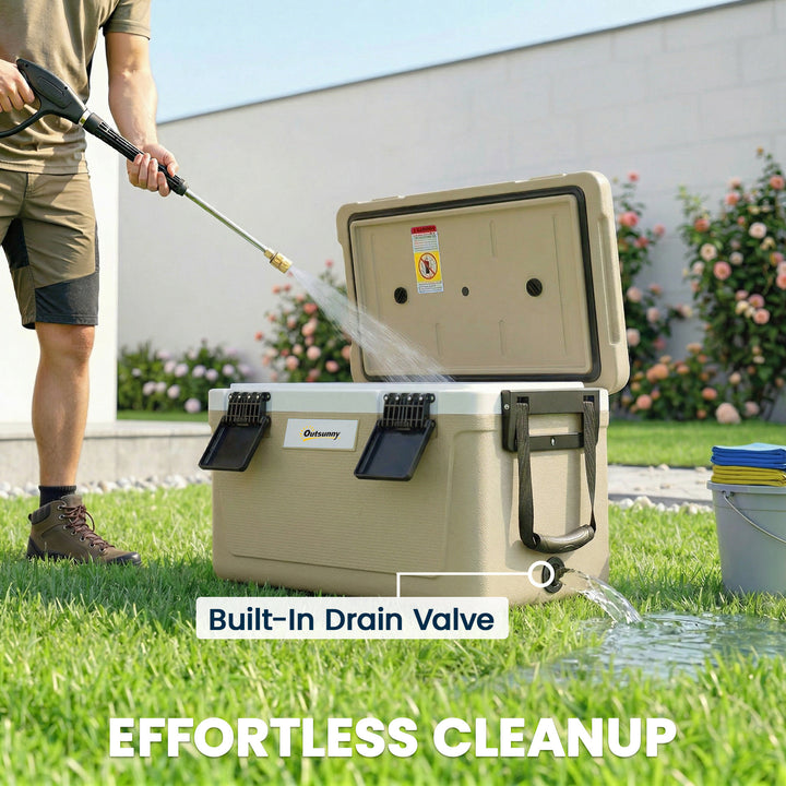 42.6L Insulated Cool Box, Lightweight Portable Ice Cooler with Handle,