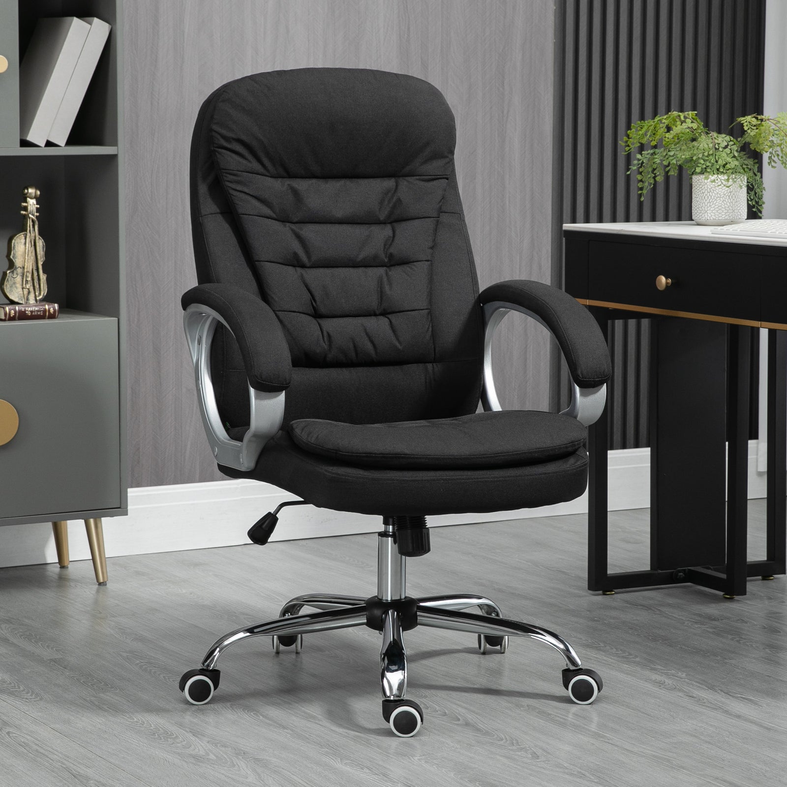 Office Chair Computer Chair Executive Office Chair with Height Adjustable, Comfortable Desk Chair for Home Office Fabric Black