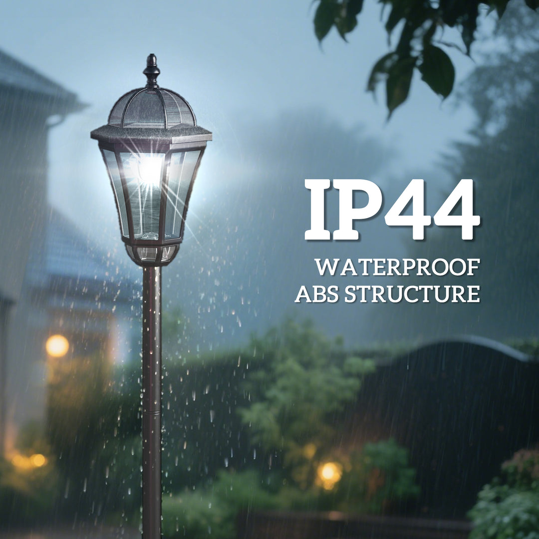 2 PCS 1.3M Garden Solar Lamp Post Lights Solar Powered LED Lantern Patio Pathway Walkway Outdoor Water-Resist Auto Switch 6 Hours Black