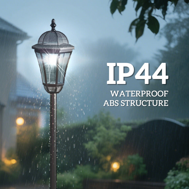 2 PCS 1.3M Garden Solar Lamp Post Lights Solar Powered LED Lantern Patio Pathway Walkway Outdoor Water-Resist Auto Switch 6 Hours Black