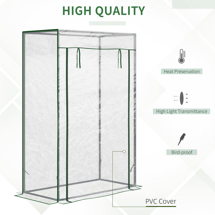 Tomato Greenhouse with Roll-up Door, Mini Greenhouse with PVC Cover, Outdoor Grow House Small Green House for Yard, Balcony, Garden, 100 x 50 x 150cm, Transparent