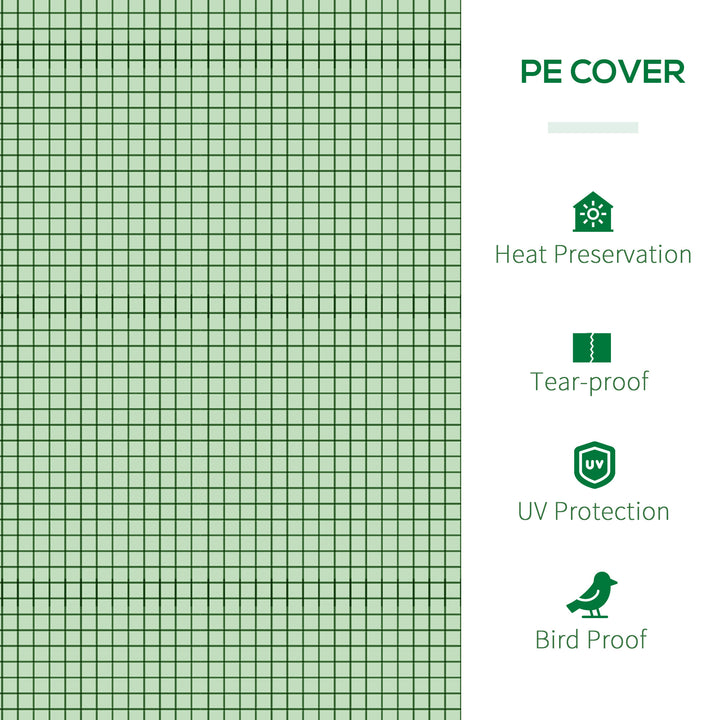 Outsunny Tunnel Greenhouse, PE Cover, Steel Frame, Garden Grow House with Zipper Door, 295x100x80cm, Green